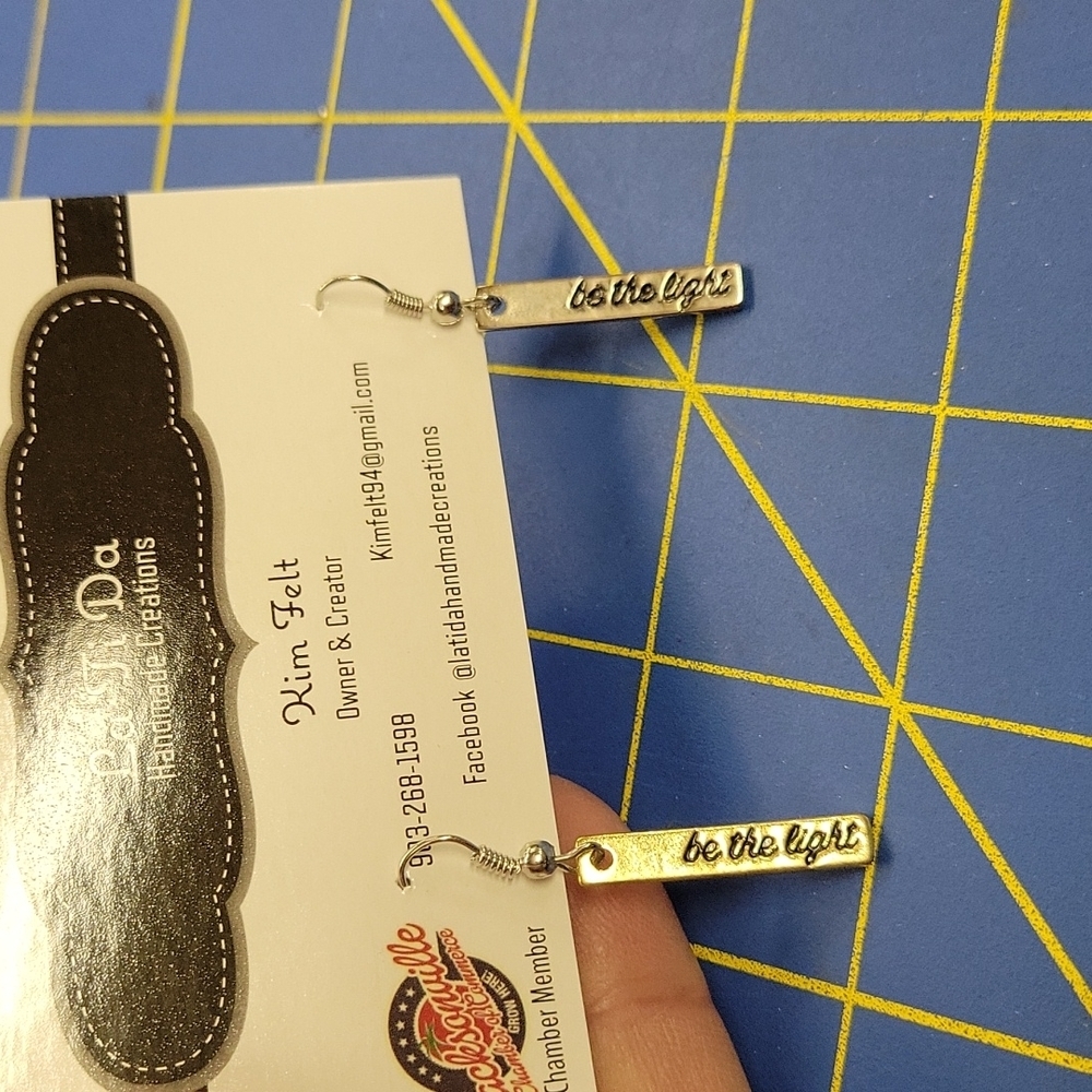 Be The Light Silver Tone 1" Earrings